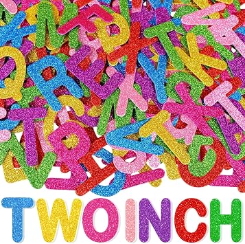 Glitter Foam Letter Stickers Large 2 Inch 196Pcs Alphabet StickerColorful