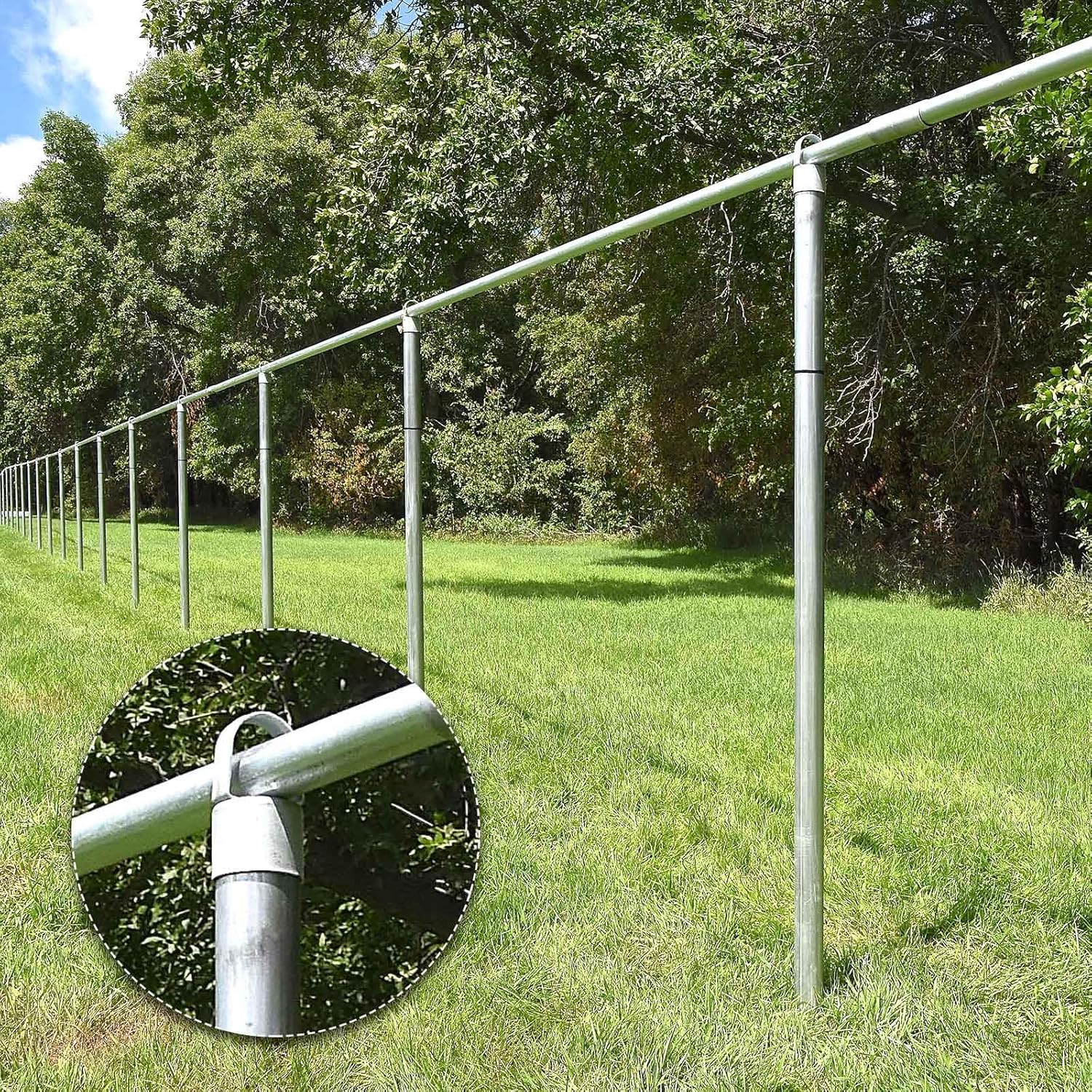 Therwen Chain Link Fence Ring Cap Aluminum Parts Eye Top Outdoor Rail Fencing Repair Hardware(24 Pcs,2 1/2" (fits 2 3/8" OD) X 1 5/8")