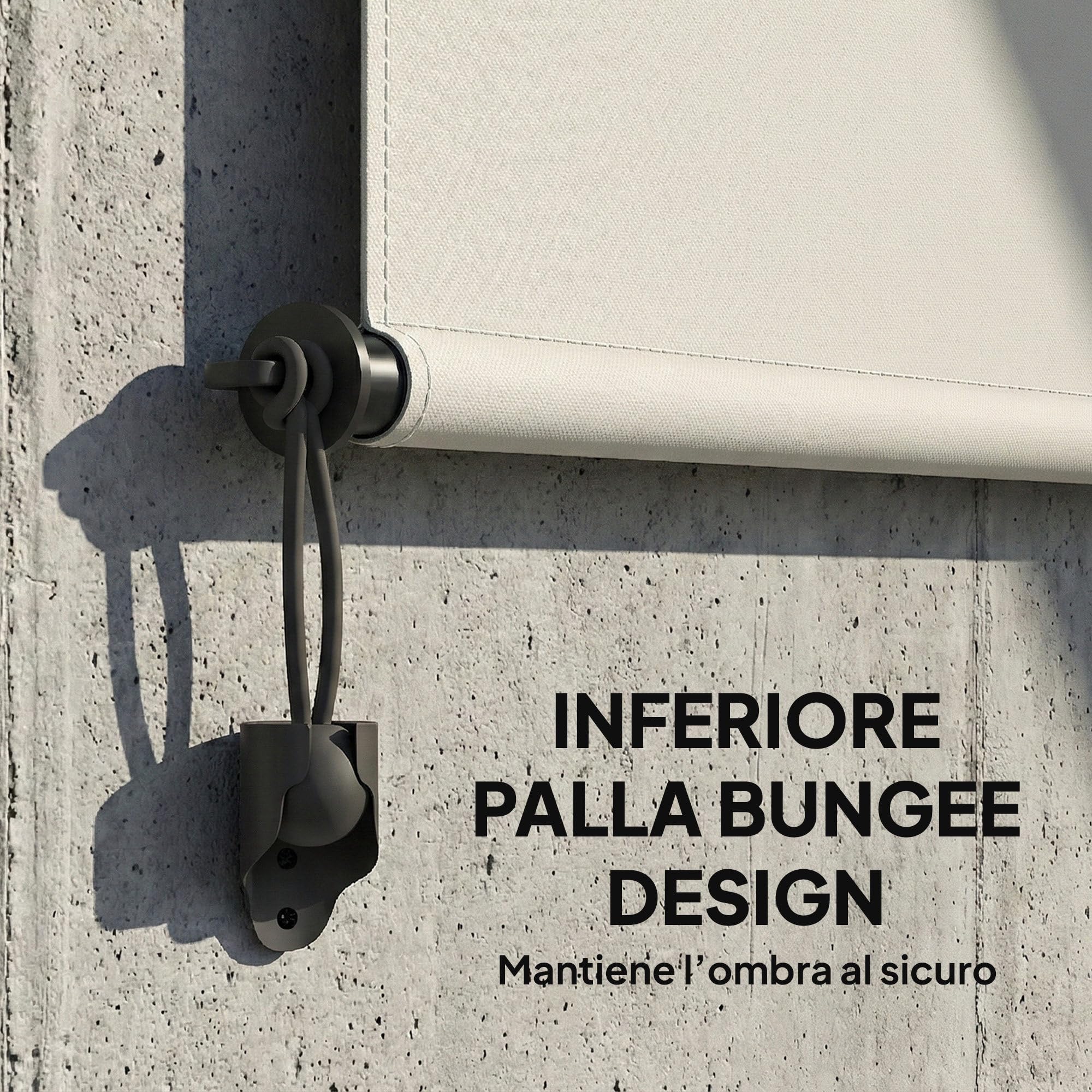 Outsunny Tenda a Rullo Avvolgibile da Esterno Anti-UV con Cassetta in Alluminio e Manovella, Tenda da Sole in Poliestere, 250x160 cm, Bianco Crema