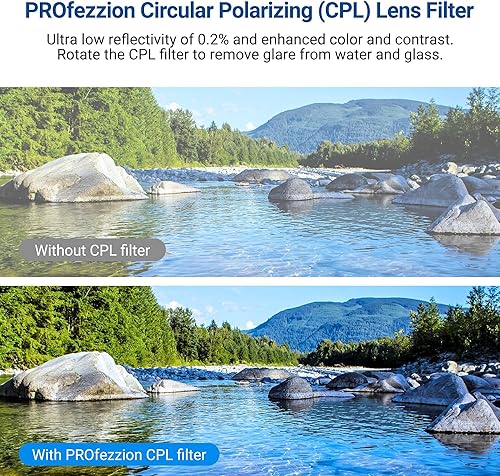 Miniatura 2 de PROfezzion Filtro polarizador circular de 1.594 in para Sony A6000 A6100 A6300 con E PZ 0.630-1.969 inFE 1.102-2.362 in Kit Lente, Filtro