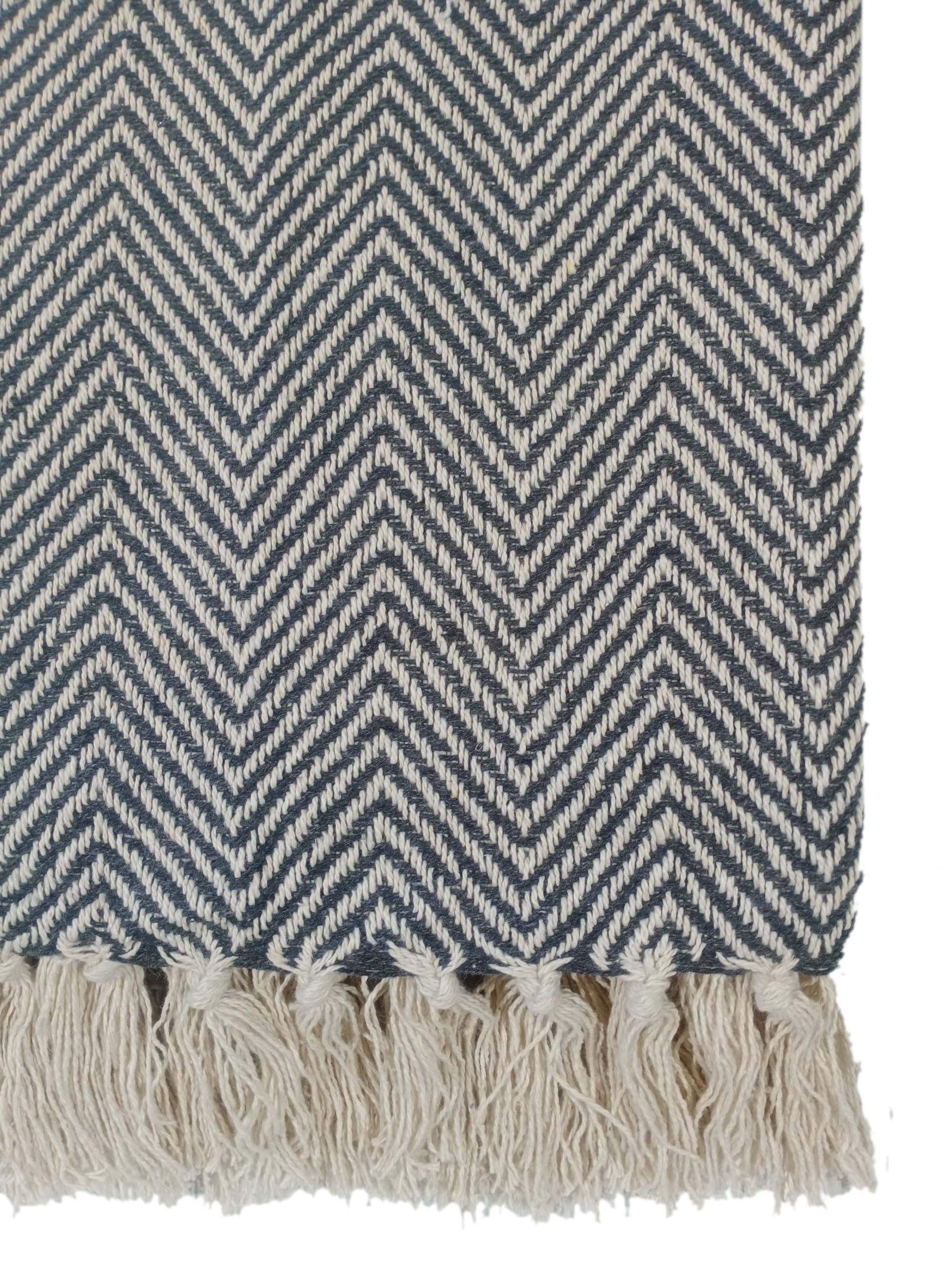 Olivia Rocco Home Throws Eco Friendly Super Soft Recycled Cotton Throw Blanket Comfortable Sustainable Perfect for Your Sofa Bed or Chair Lightweight, Tangier Charcoal 127x152cm - Image 4