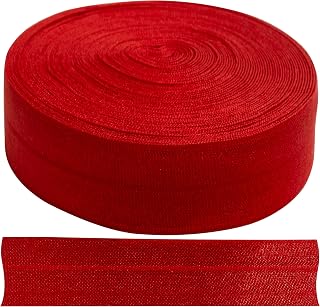AERZETIX - Cinta banda elástica plegable plana 9 m x 20 mm - 80% nylon y 20% lycra - color rojo