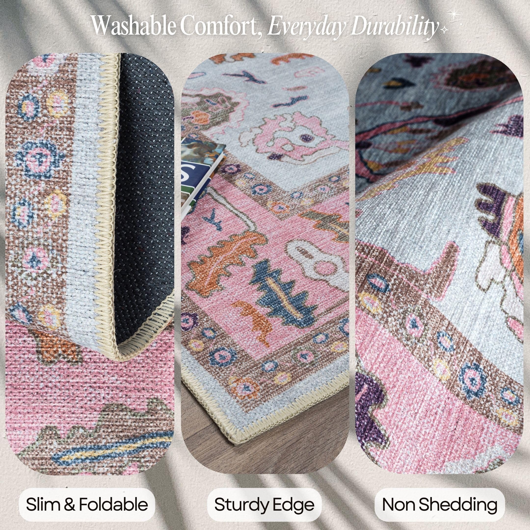 たかちゃん トルコ ヴィンテージラグ ピンク グレー ベージュ たか