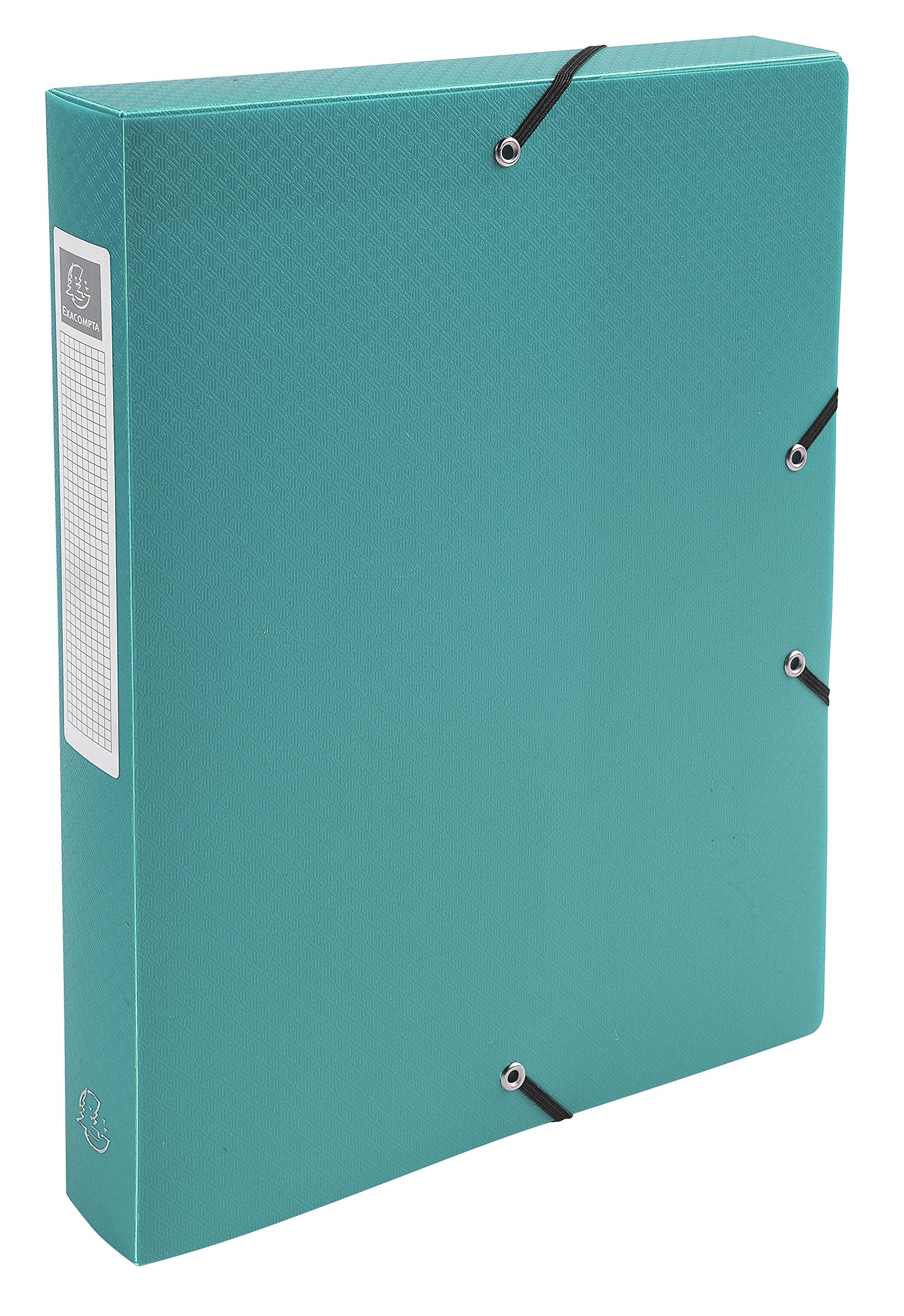 Exacompta - Ref. 59783E - 8 filing boxes with Opak rubber bands - in polypropylene - spine 4 cm - dimensions 25 x 33 cm - for A4 format - color green - delivered assembled