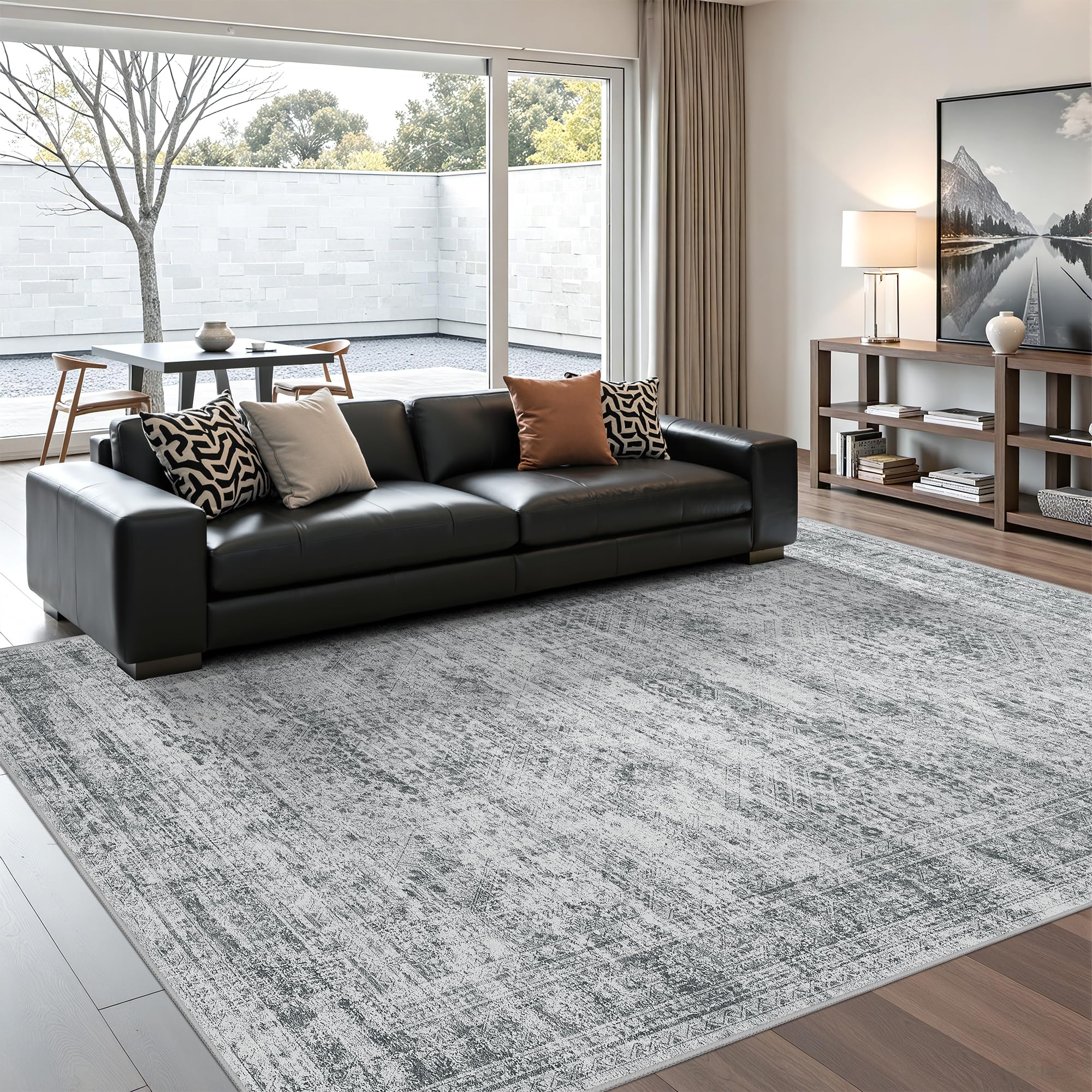 Restydon 5x7 Area Rugs for Living Room,Large Washable Rug,Grey — image 1