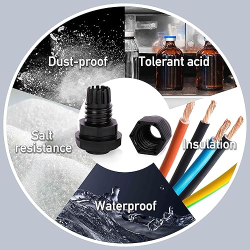 Miniatura 3 de Venforze NPT Prensaestopas de cable, 14 "NPT de alivio de tensión de nailon cable IP68 impermeable conector 24pcs alambre pasar a través de agarre