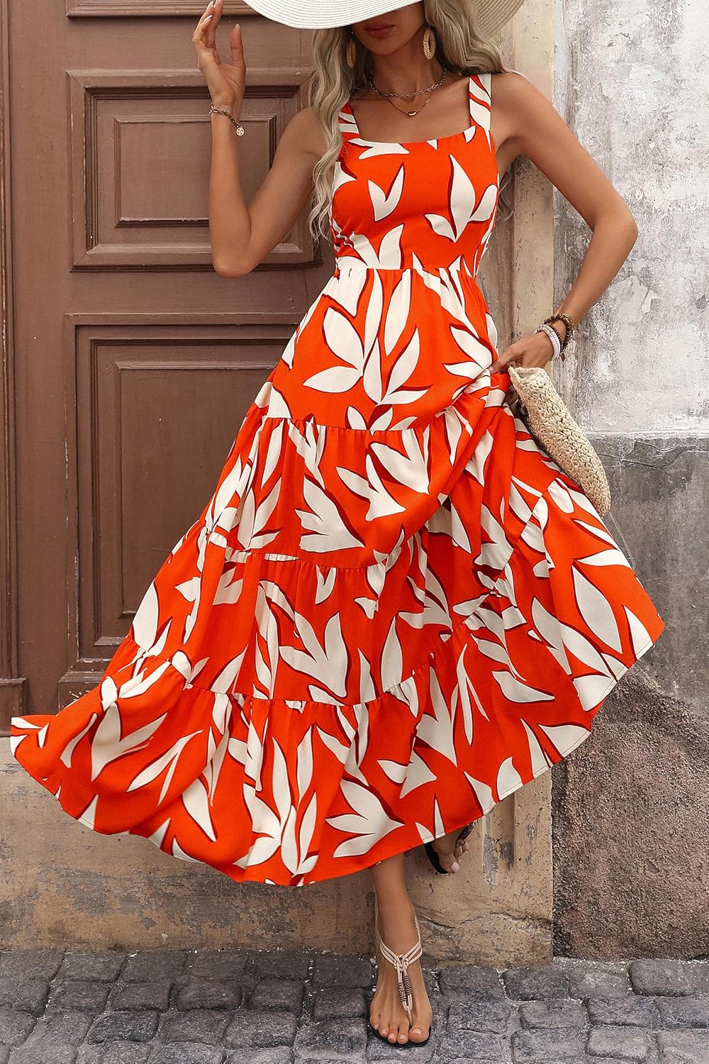 PRETTYGARDEN Women's 2026 Summer Floral Maxi Dress Sleeveless Smocked Ruffle Long Flowy Beach Vacation Boho Sundresses - Image 3