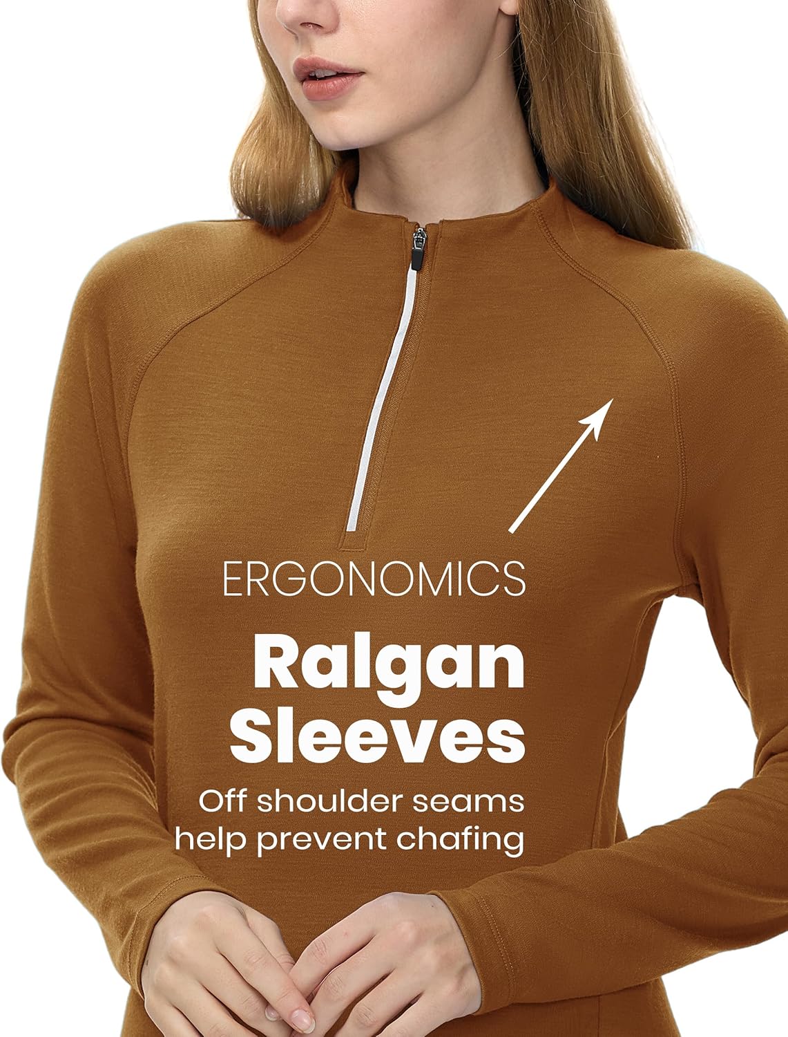 Iguana Women's 100% Merino Wool Base Layer 260g Midweight Quarter Zip Long Sleeve Top - Image 5