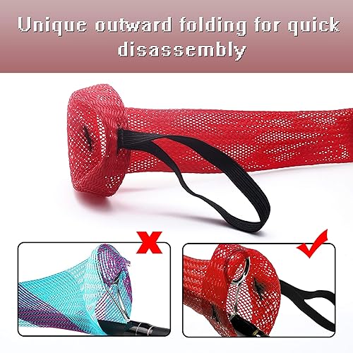 Miniatura 2 de Funda para caña de pescar – Paquete de 4 calcetines de manga de caña con cordón para mosca, spinning, casting, pesca en el mar