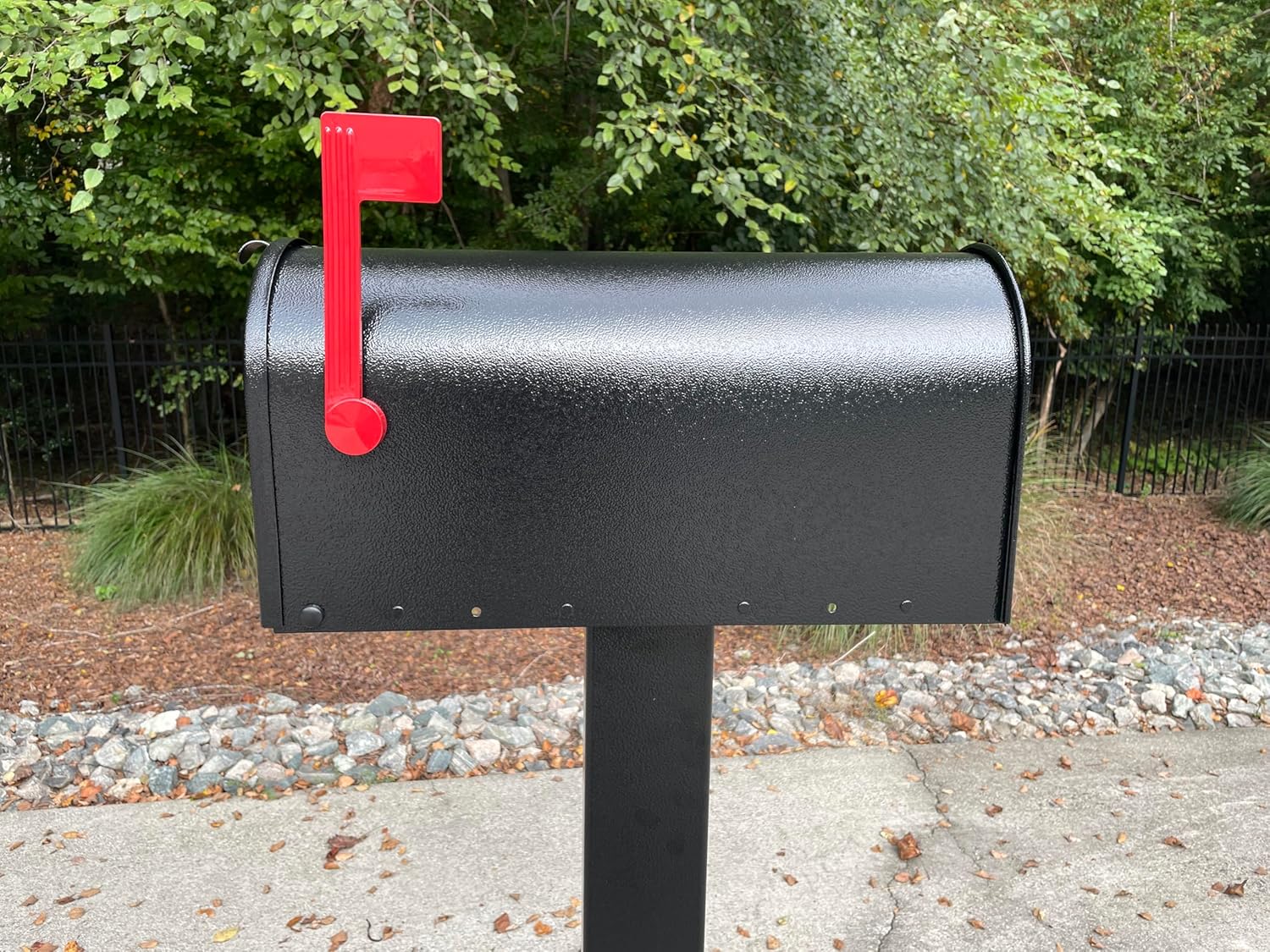 Deluxe Large Mailbox - Textured Black - with MyMailCrate Sliding Tray Included, Mailbox Insert Tray from My Mail Crate.