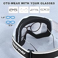 Vista 4 de Findway - Gafas de esquí para usar sobre anteojos, para nieve y snowboard, para hombre, mujer y jóvenes, 100 % protección contra rayos ultravioleta
