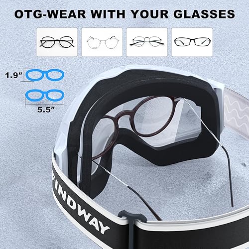 Miniatura 5 de findway Gafas de esquí OTG y calcetines de esquí para hombres y mujeres