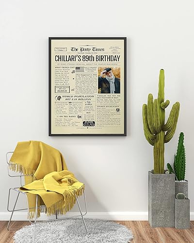 Miniatura 7 de Decoraciones personalizadas para fiesta de cumpleaños número 89 para ella, él, hombres, mujeres, regalos personalizados con nombre, foto, regreso al