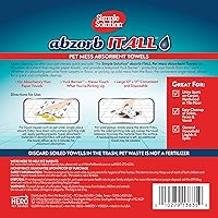 Vista 7 de Simple Solution Abzorbitall - Toallas absorbentes para mascotas, hojas de limpieza de orina y excrementos de perro multisuperficie, 12 x 17