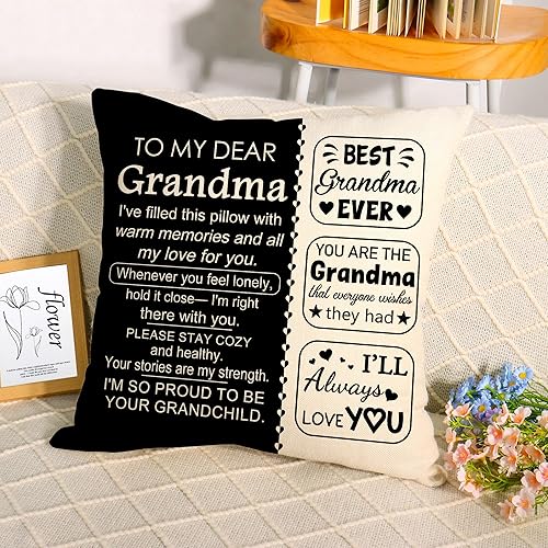 Miniatura 2 de Ideas de regalos de cumpleaños para abuela, fundas de almohada decorativas de 18 x 18 pulgadas, regalos para la mejor abuela del mundo, fundas de