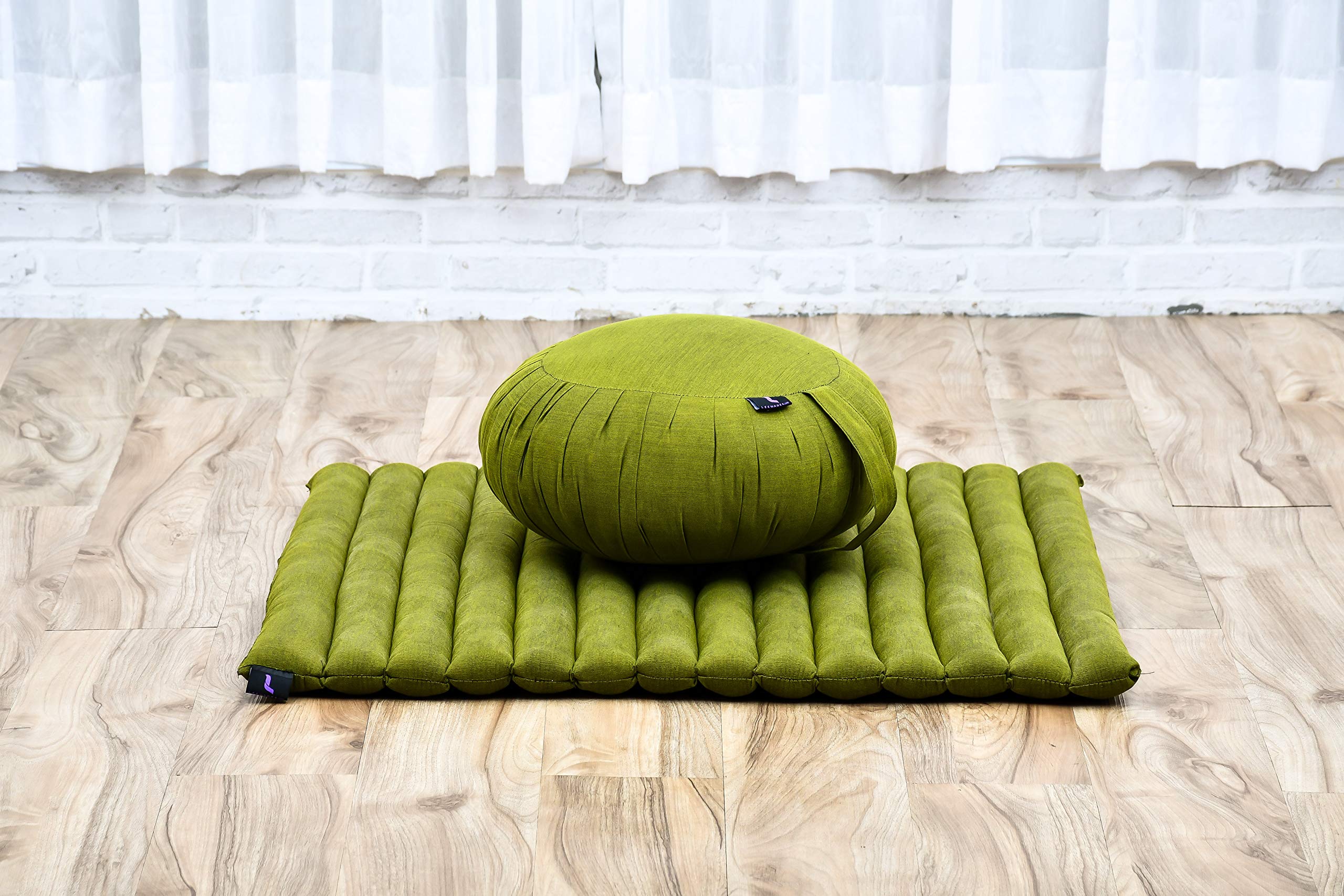 Leewadee Set Meditazione Zafu & Zabuton - Cuscino Meditazione Kapok Yoga Zen Zazen