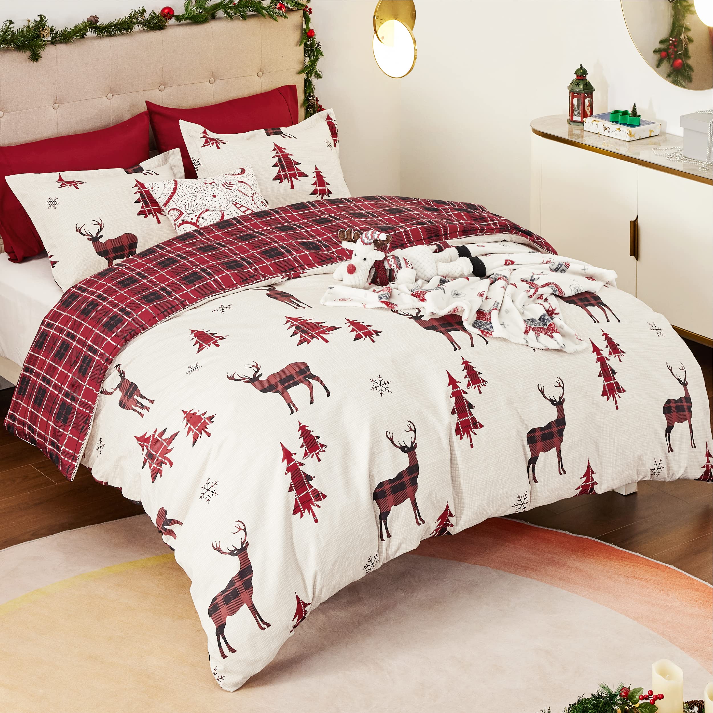 Bedsure Christmas Duvet Cover King Christmas Bedding King Size