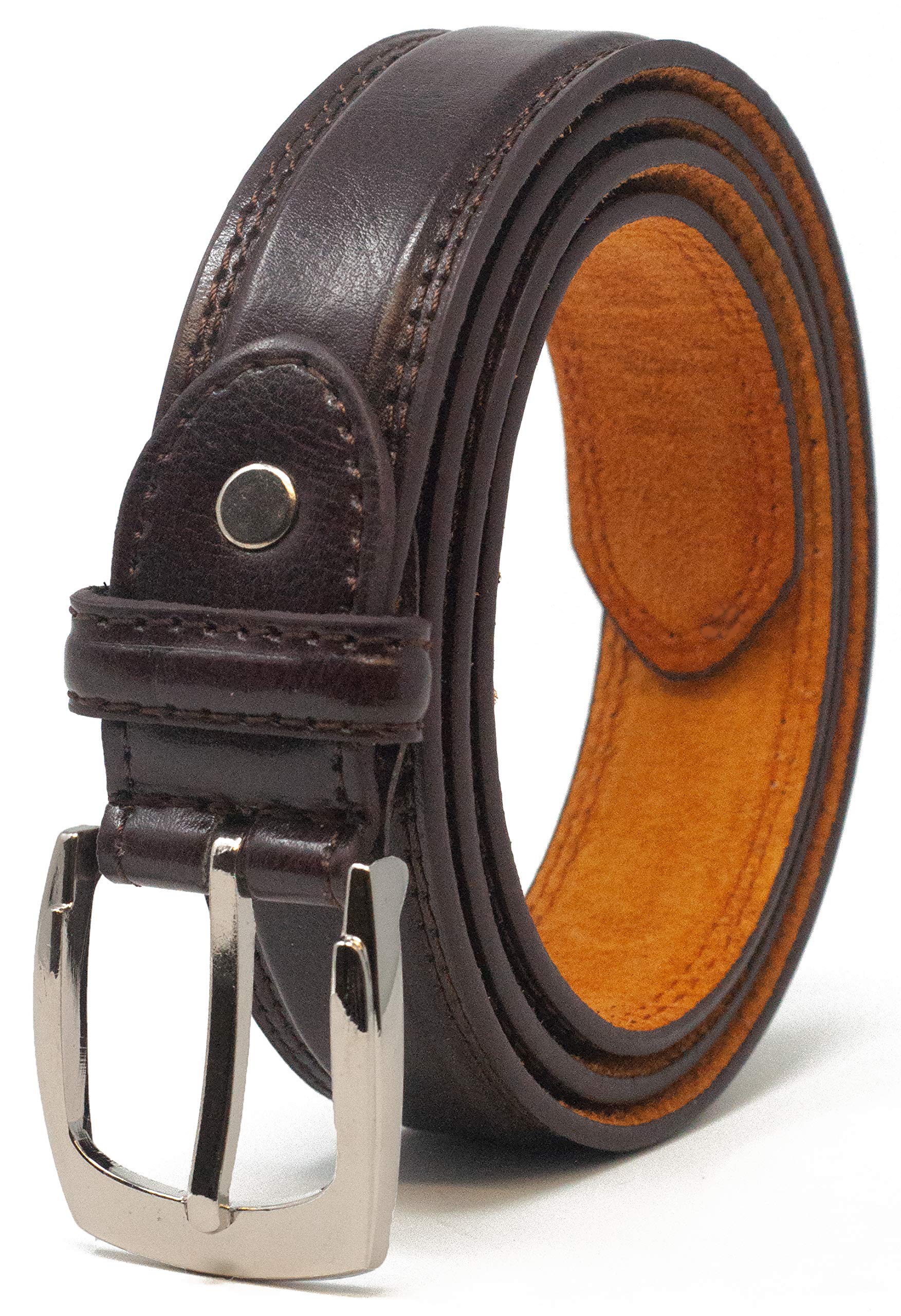 Ossi Brown Leather Lined 28Mm Childrens Belt - Small (28" - 32" Waist)