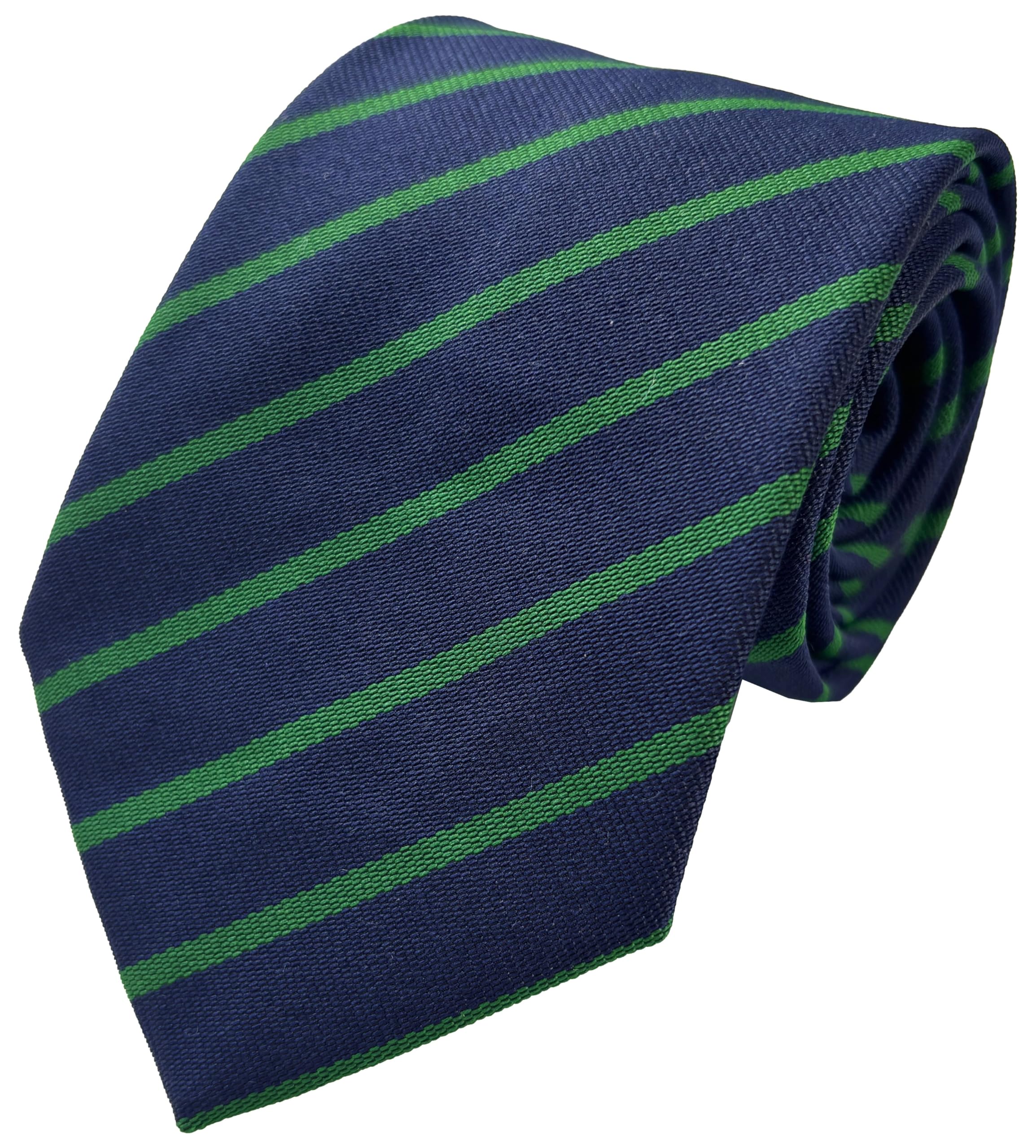 Great British Tie Club School Ties (21 Single Stripe Variations) (Navy & Emerald)