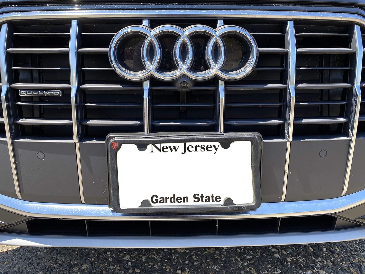 A NASA-Like Rubber Front License Plate Frame Tag Holder Guard Bumper for Audi 2000-2023