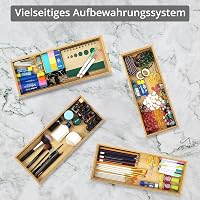 Winter Shore Bamboo Evőeszköztartó Fiókrendező [2 db] - Természetes Egymásba Rakható Konyhai Szervező Fiókba - Bambusz Konyhai Rendszerező 1 6