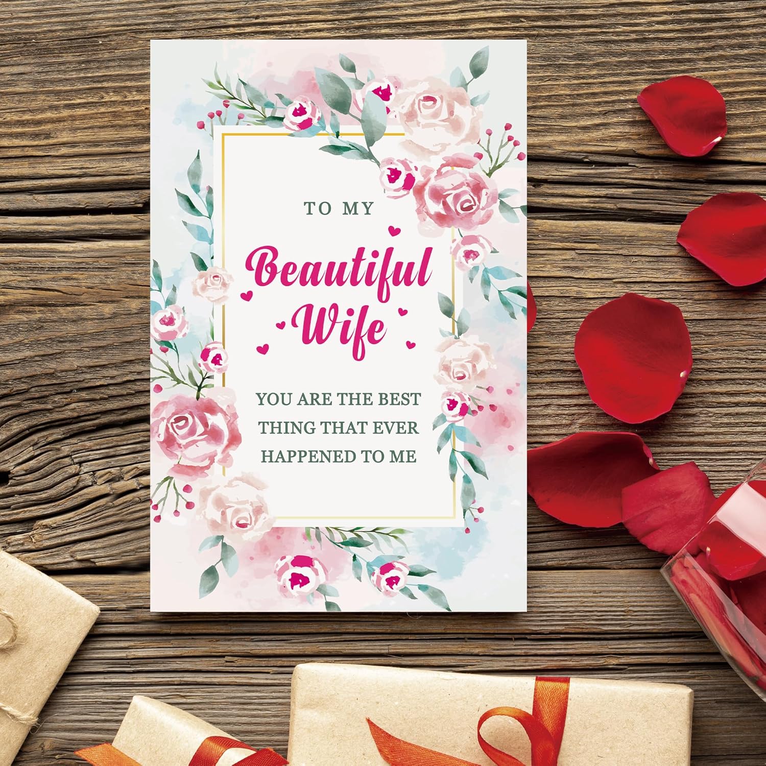 Condition photo showing New/Like New for romantic valentine's day card for wife, funny anniversary birthday card gift for wife, valentine's day gift xq-37