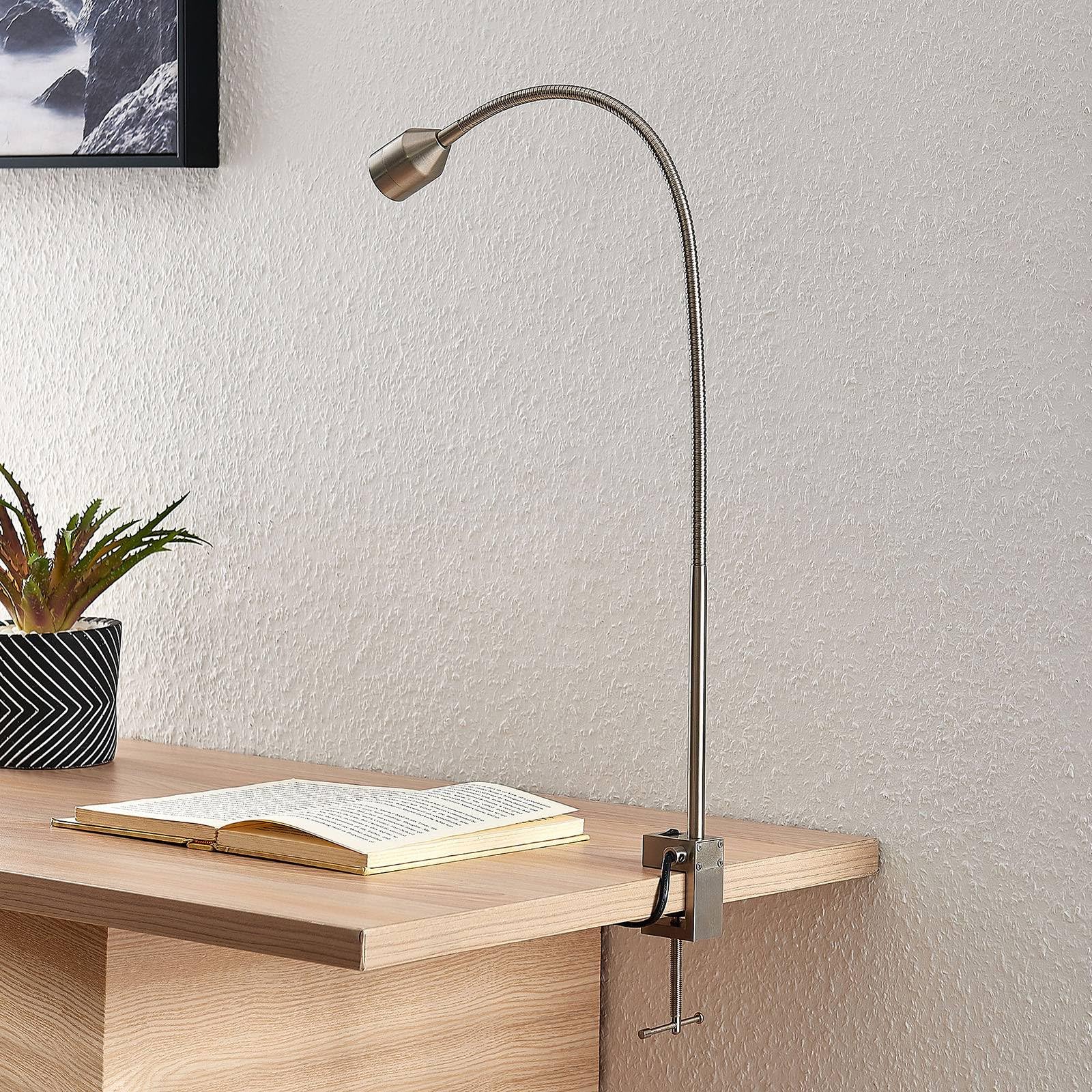 Lindby Lampada con morsetto (Moderno) colore Grigio, in Alluminio ad es. Studio & Ufficio lampadina inclusa lampada da tavolo scrivania lettura