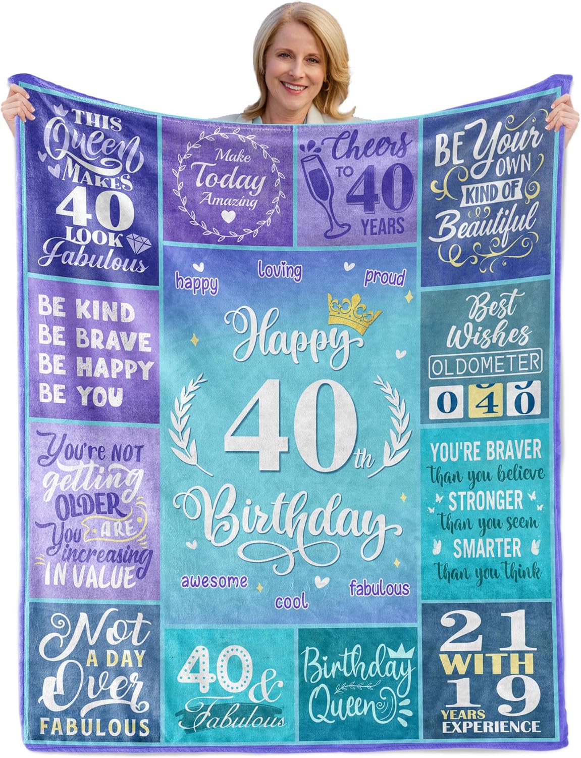 Happy 60th Birthday Gifts for Women, 60 Year Old Birthday Gifts for Women Turning 60, 60th Birthday Decorations Idea, Female 60th Birthday Gifts for Her, 60th Birthday Blanket Gifts 60”X50”