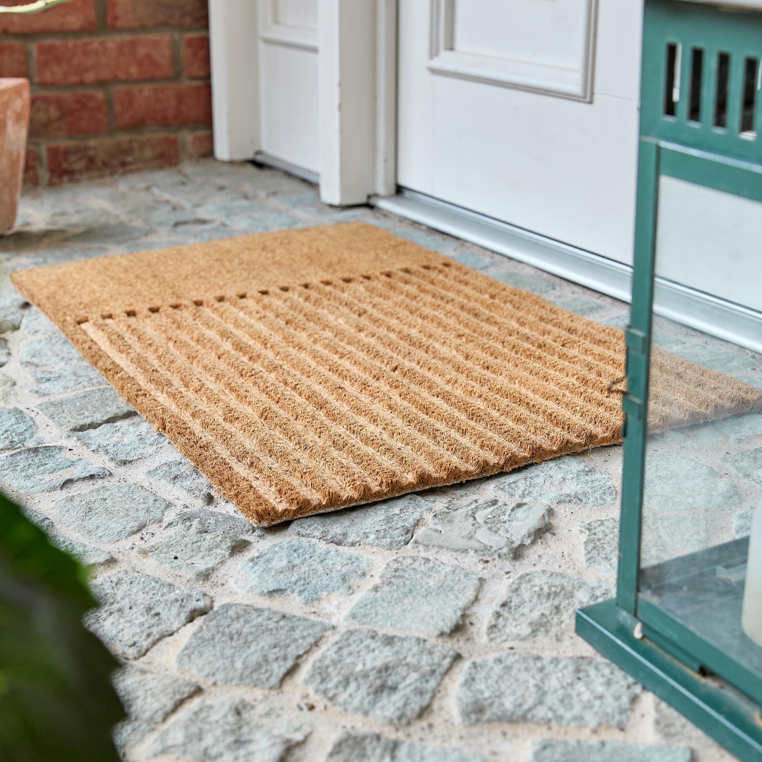 Paillasson coco raye ASTRA 45x75 cm pour entree tapis antiderapant
