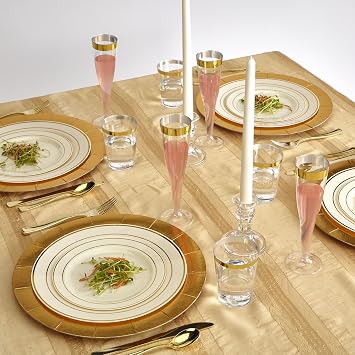 SILVER SPOONS DISPOSABLE ROUND CHARGER PLATES - 40pc (Gold)