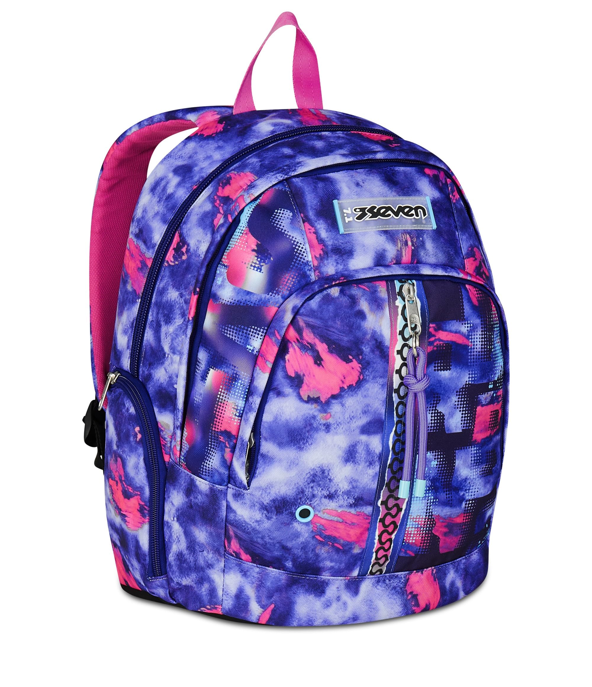 Seven Zaino Scuola Media Ragazza, Scuola Elementare, Dual, Scomparto PC, Tasca Borraccia, viola