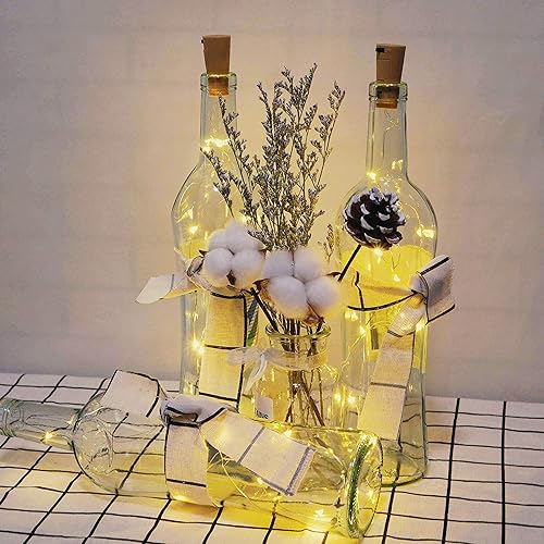 Miniatura 5 de Paquete de 30 10 luces LED de corcho para botella de vino, mini luces de alambre de cobre, luces estrelladas a pilas para bricolaje, Navidad,