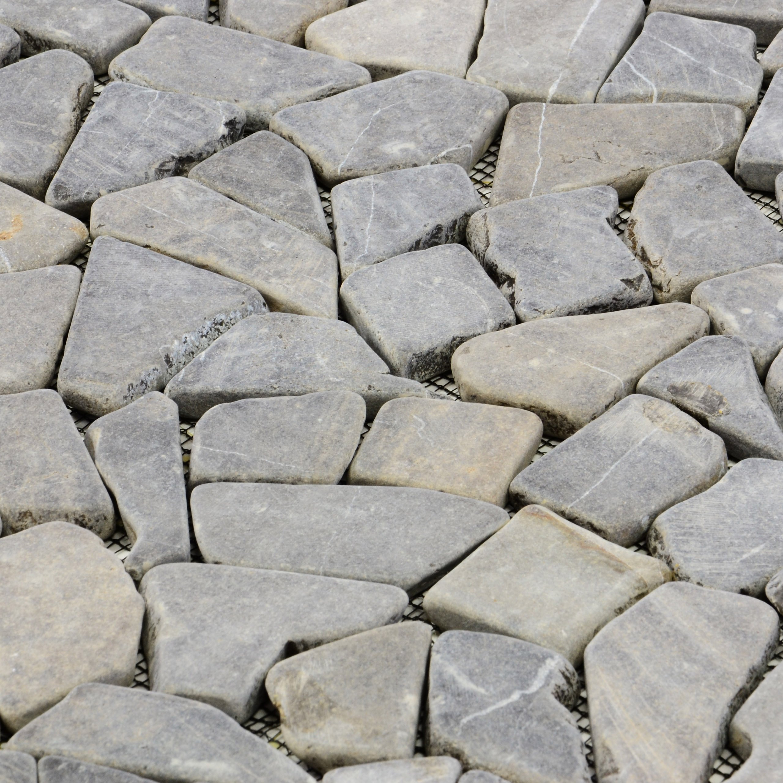 DIVERO 4 Fliesenmatten Naturstein Mosaik aus Marmor für Wand und Boden hellgrau á 50 x 50 cm