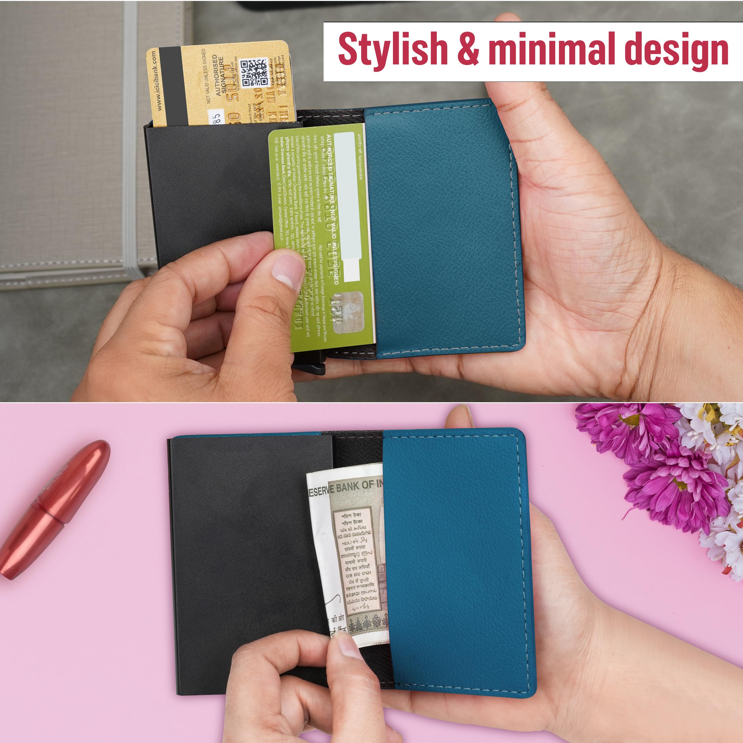 The Wallet Store Vivid Vault RFID Protected Metal Cardholder - Blue