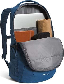 THE NORTH FACE Vault Everyday Laptop Backpack | Commuter Travel Bag with Water-Repellent Finish, Spacious Main Compartment, Shady Blue/TNF White, OS