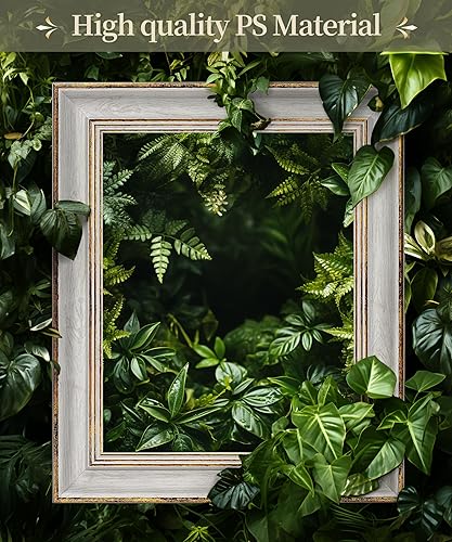 Miniatura 7 de Afuly Marcos de fotos vintage de 8 x 10 pulgadas, marco de fotos vintage con borde dorado y blanco antiguo, marco de fotos para colgar en la pared,