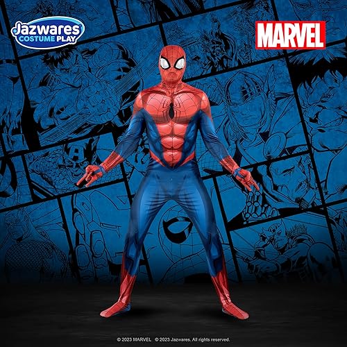 Miniatura 6 de Marvel Spider-Man - Disfraz oficial de Halloween Zentai para adultos, elastano elástico con cremalleras ocultas y ranuras para la muñeca