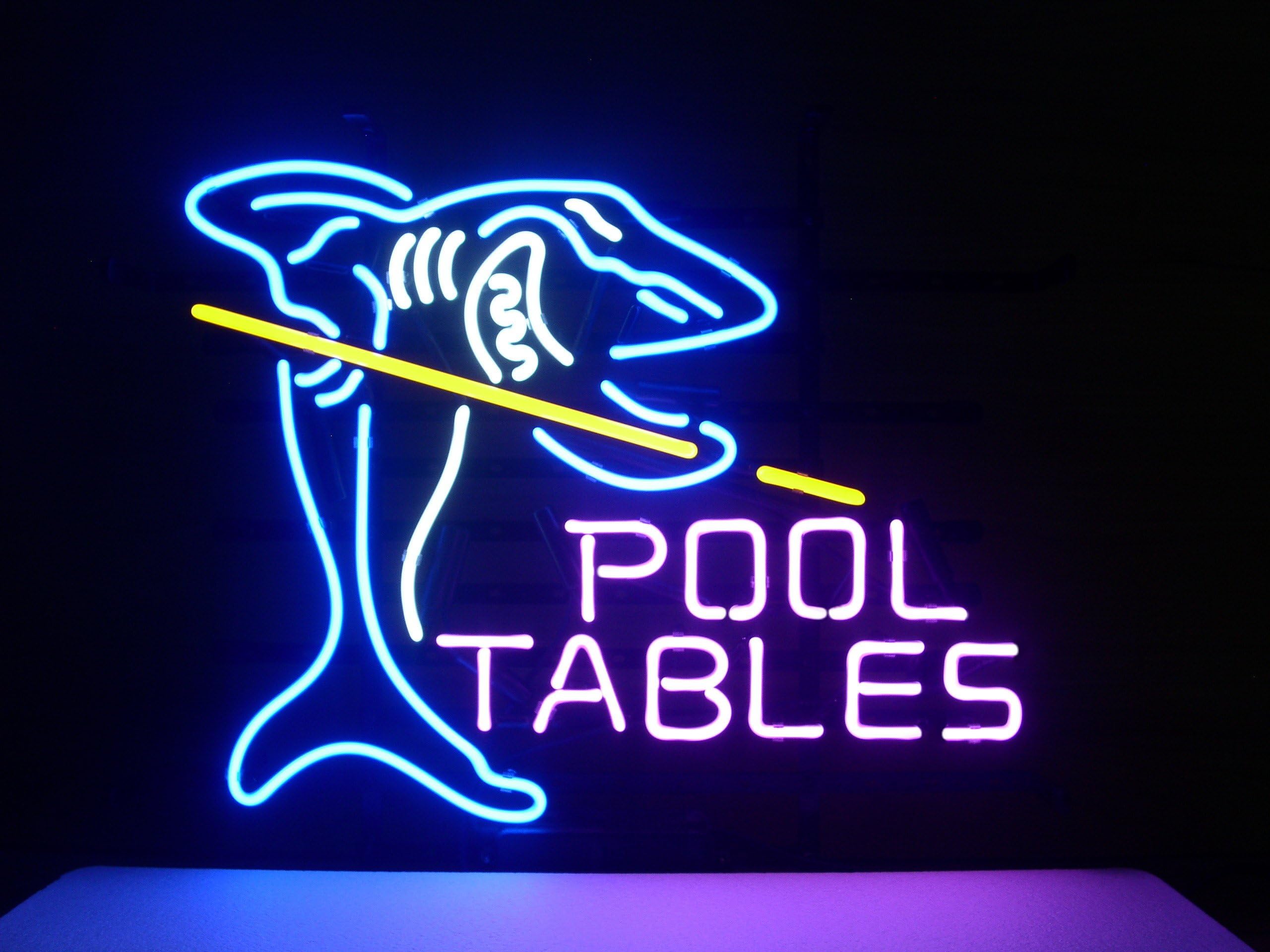 New Pool Tables Billiards Real Glass Neon Light Sign Home Beer Bar Pub Recreation Room Game Room Windows Garage Wall Sign H144