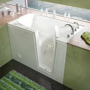 MT3054RWD Standard Fit 30 x 54 x 38-Inch Dual Hydrotherapy and Air Jetted Walk-In Bathtub Spa Right Side Door