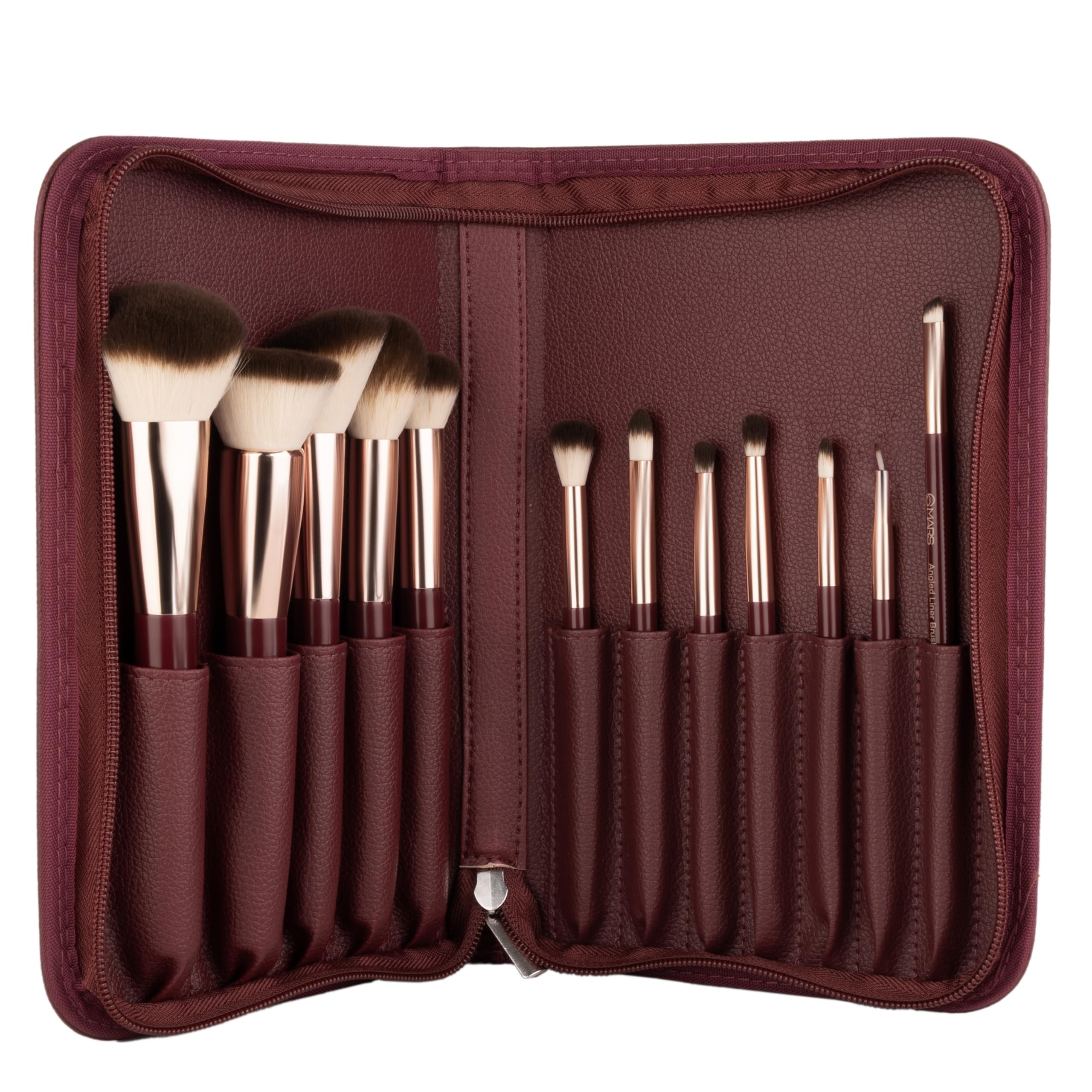 MARS Professional Makeup Brush Set of 12 | Long-Lasting | Soft & Synthetic Bristles | Easy-to-Hold & Precise Application for Face, Eyes & Brows (Maroon)-image-41