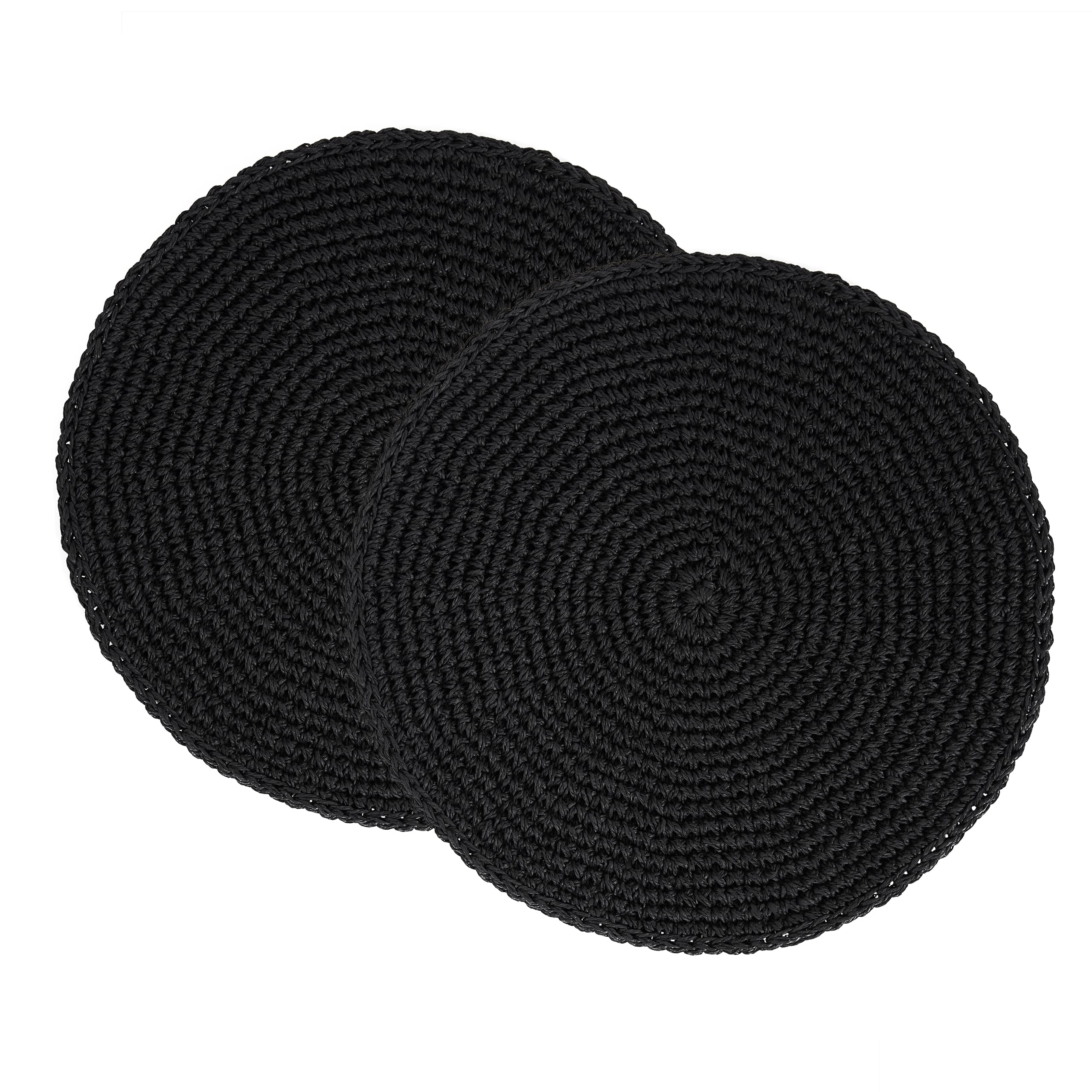 Ocean Home Textile 2'li Siyah Renk Rafya Amerikan Servis Ø 36 cm