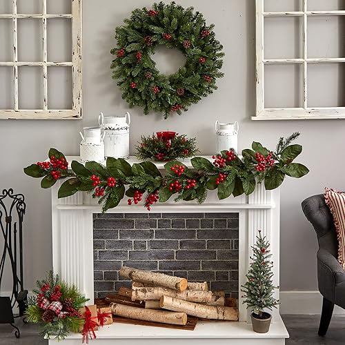 Miniatura 3 de Nearly Natural Candelabro de bayas de cedro 11'' x 8.75'' x 11''