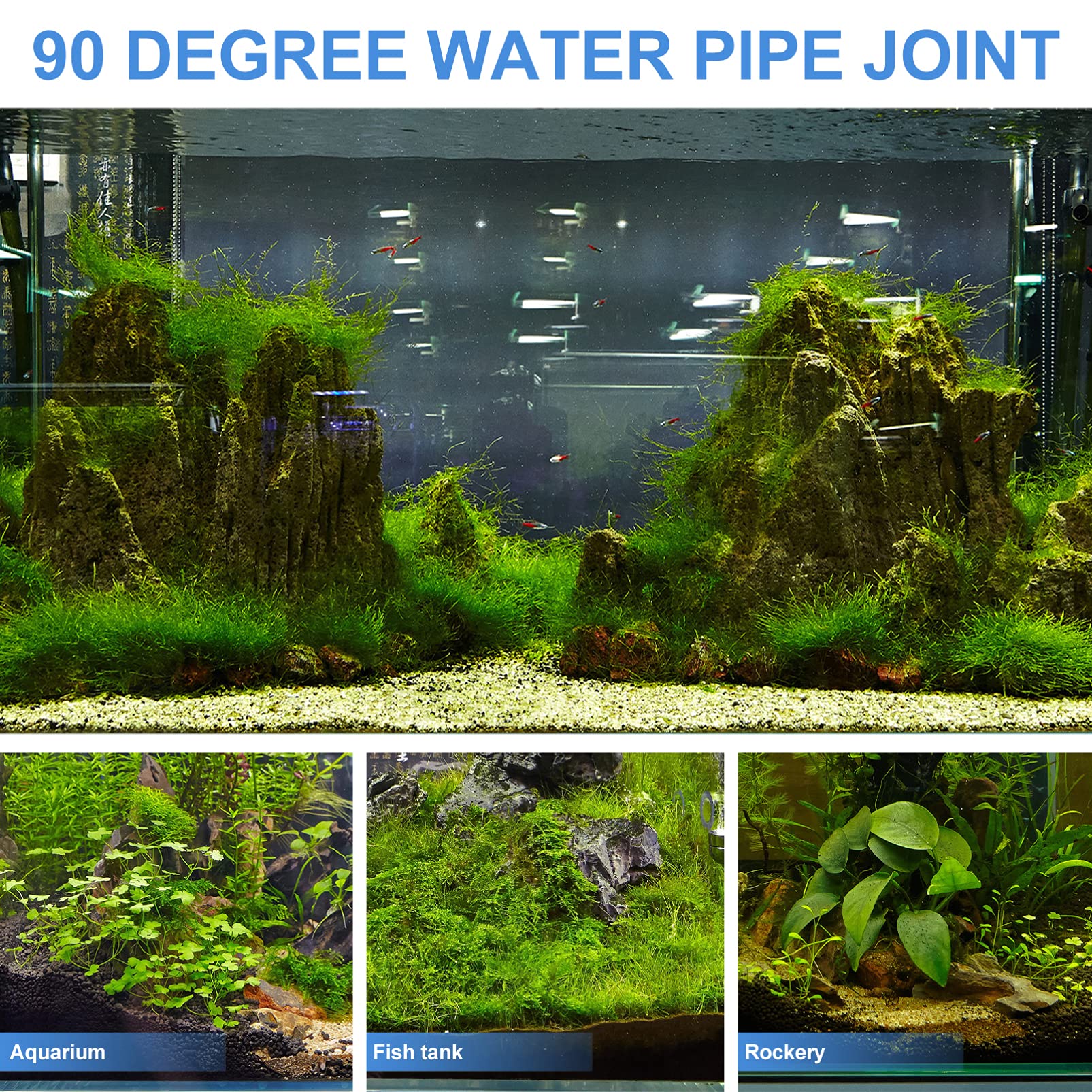 NULYLU 90 Degree Pp Elbow Fittings Right Angle Connectors Barbed L-Shaped Tubing Fittings for Aquarium