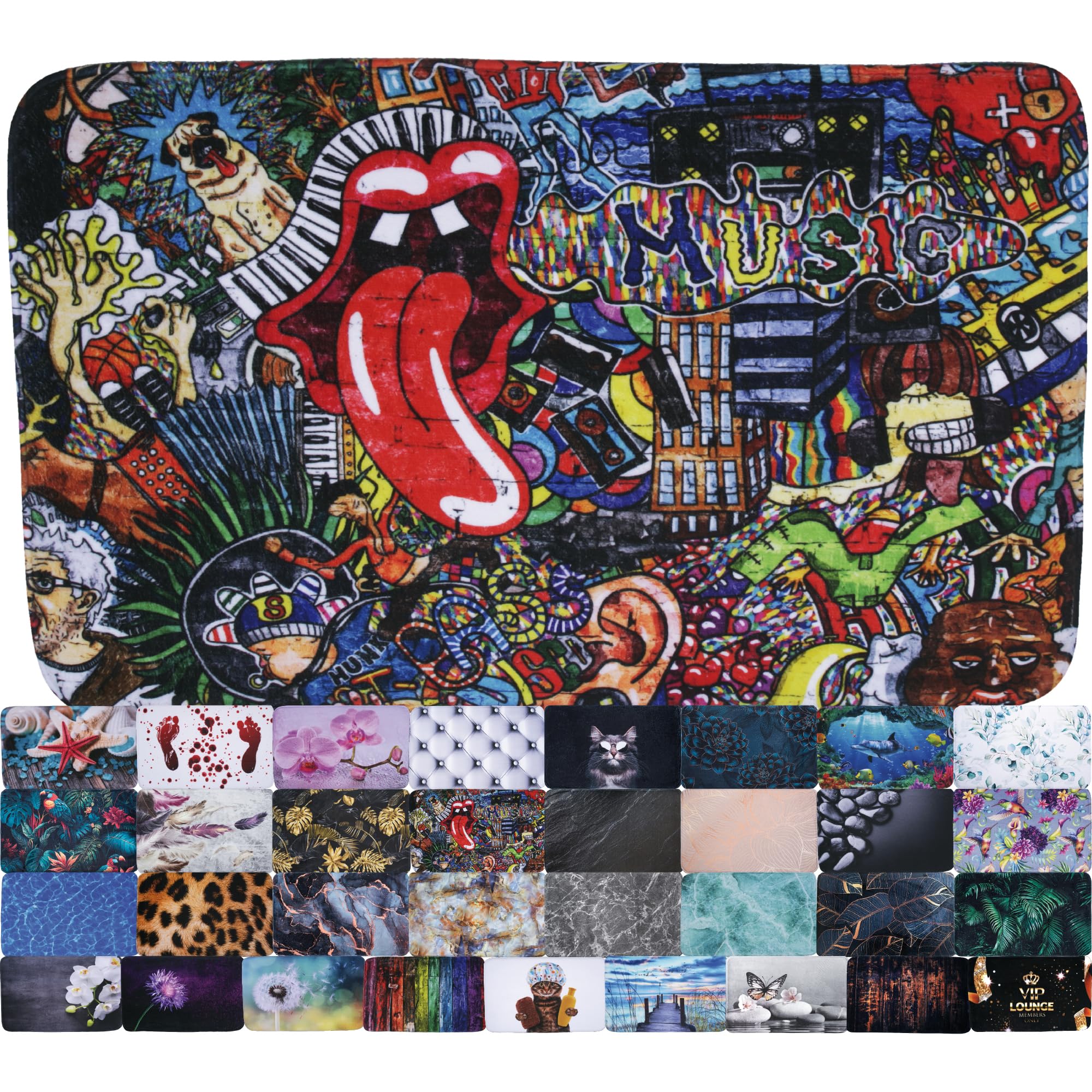 Sanilo Bath Mat, Wide Choice of Beautiful Non-Slip Bath Rugs, Super Soft, Quick-Drying, Washable (Graffiti, 70 x 110 cm) — image 1