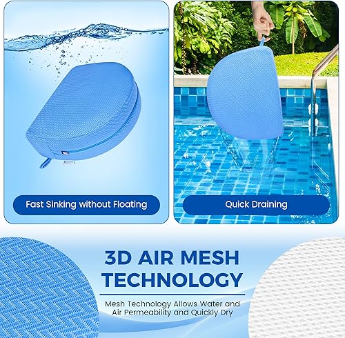 Miniatura 2 de Asiento elevador de bañera de hidromasaje con parte inferior antideslizante de micropuntos, cojín de asiento elevado de spa con funda de malla de