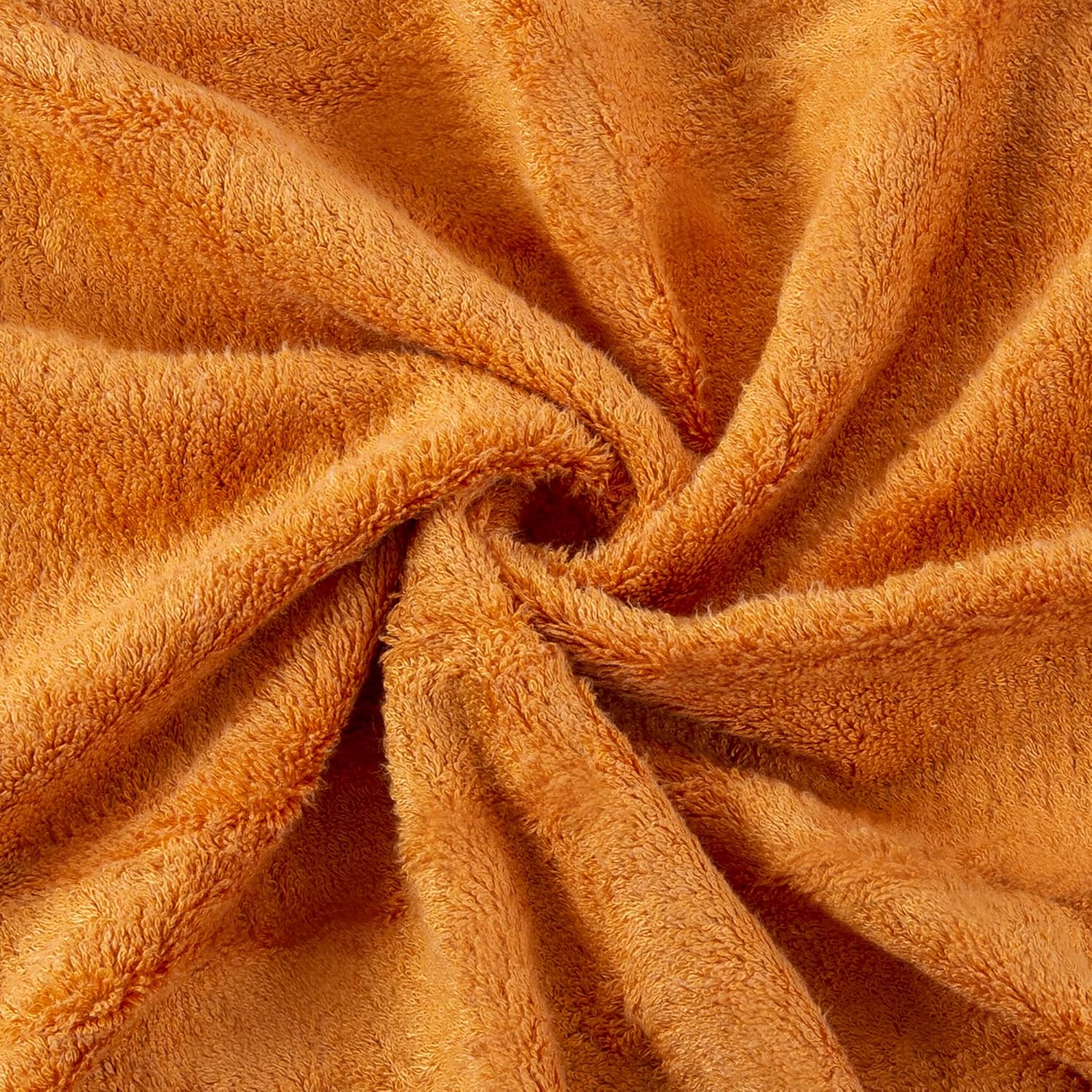 Ultra Soft Luxury Bamboo Viscose Cotton Bath Towel Set 8 Piece Towels 600 GSM 2 Bath Towels 2 Hand Towels and 4 Washcloths (Orange, 8)