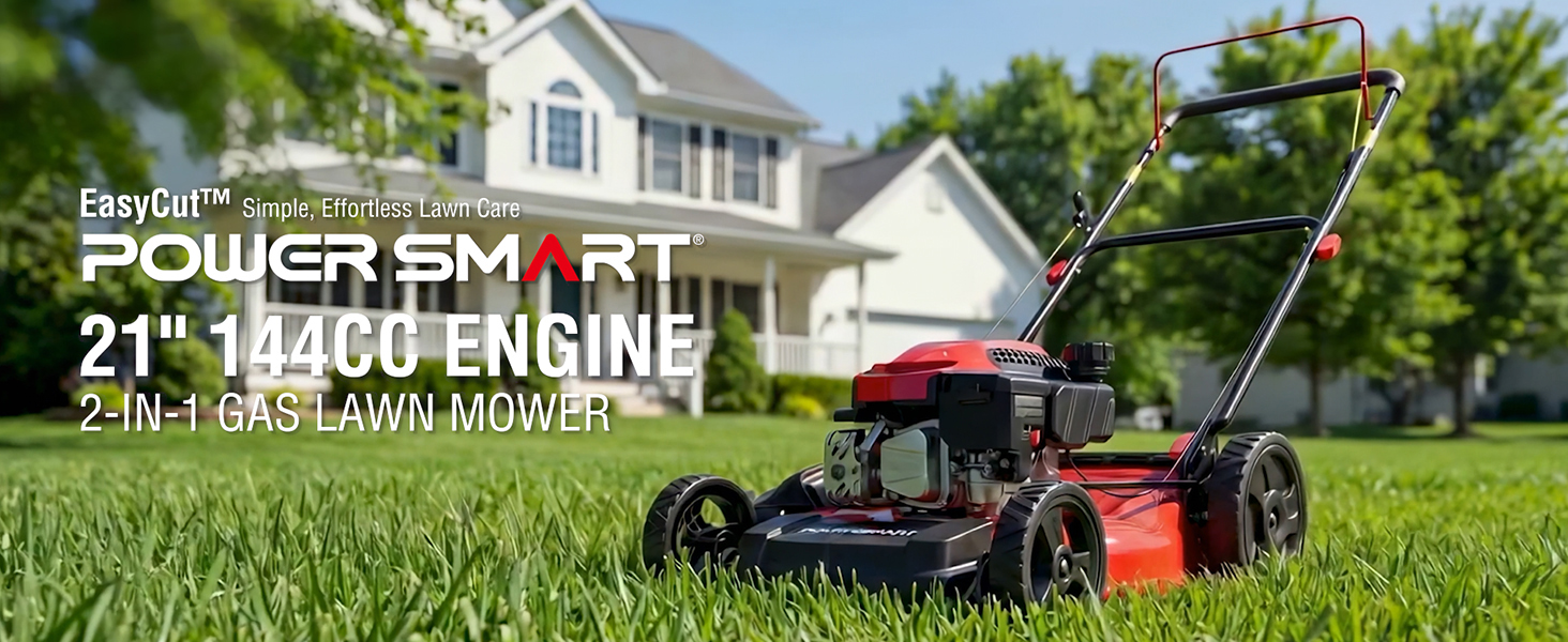 Amazon.com : PowerSmart 21-Inch Gas Lawn Mower, 144cc 4-Cycle OHV