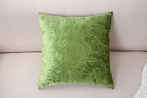 Miniatura 5 de TangDepot Funda de almohada en relieve de terciopelo pesado, tela de terciopelo anaglifo floral de clase, funda de almohada decorativa, funda de