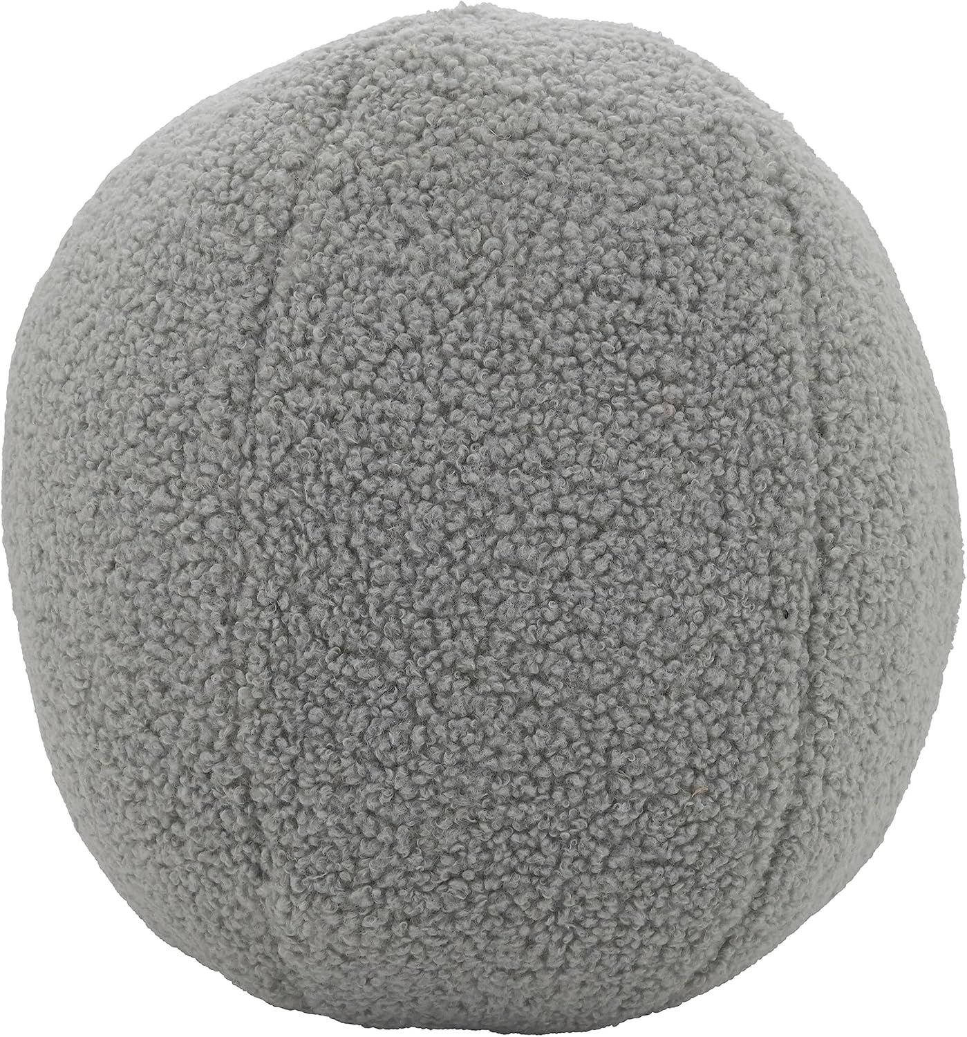 SARO LIFESTYLE Plush Playfulness Faux Fur Ball Poly Filled Throw Pillow, Grey, 10"