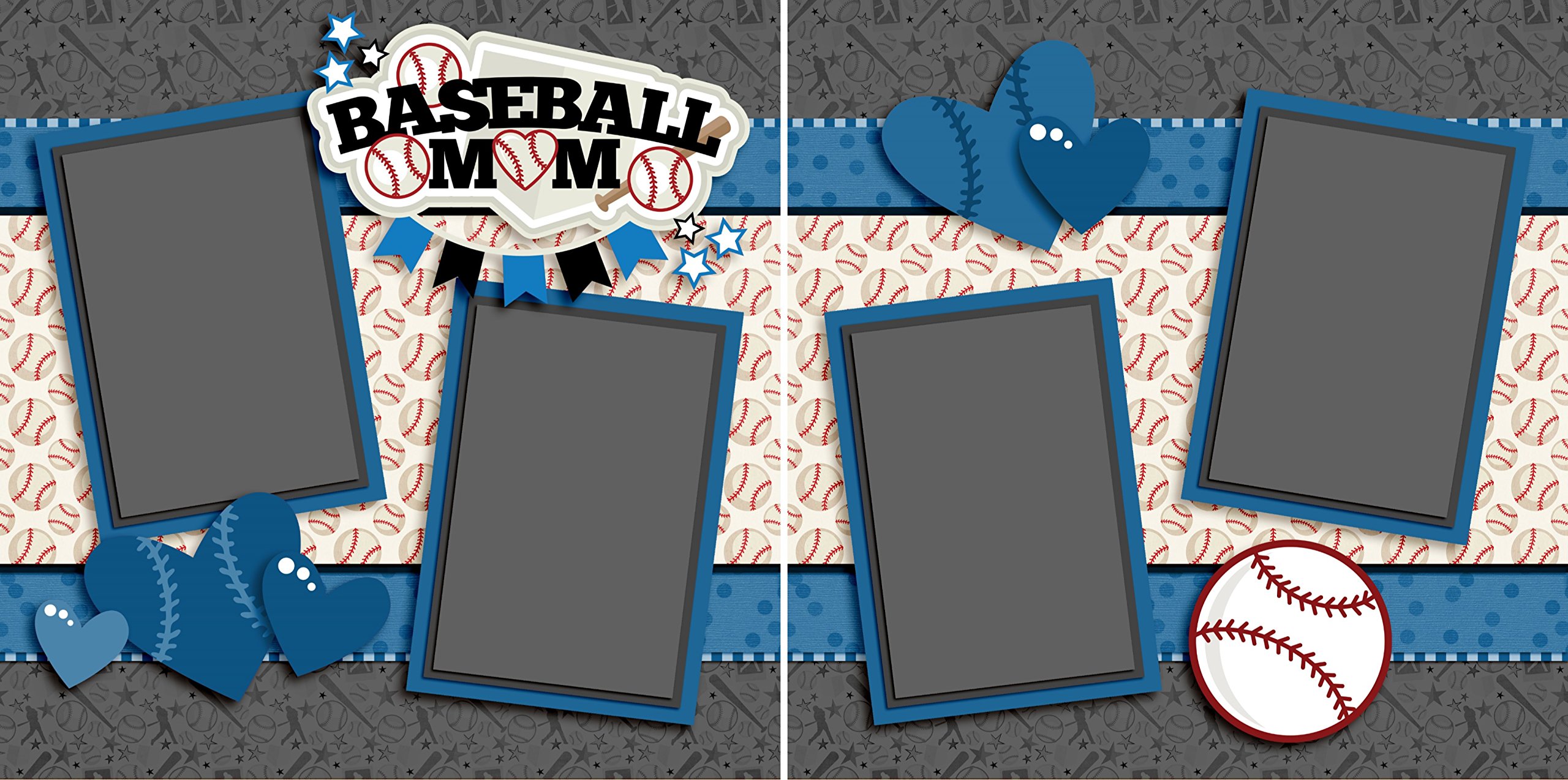 Zestaw do scrapbookingu Baseball Fever - 5 układów podwójnych stron